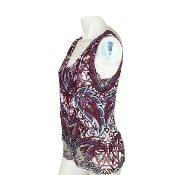 FREE W/ PURCHASE Womens INC International Concept Sheer Sleeveless Top Size Med - Picture 4 of 5